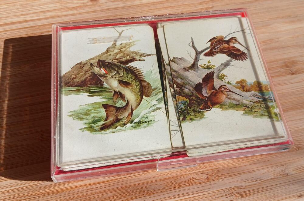 Vintage 1960s Playing Cards, Remembrance Field and Stream, Sweeney Art